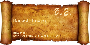 Baruch Endre névjegykártya